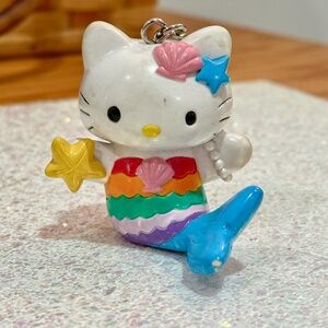 Vintage Hello Kitty Mermaid Keychain Charm: Rare Collection